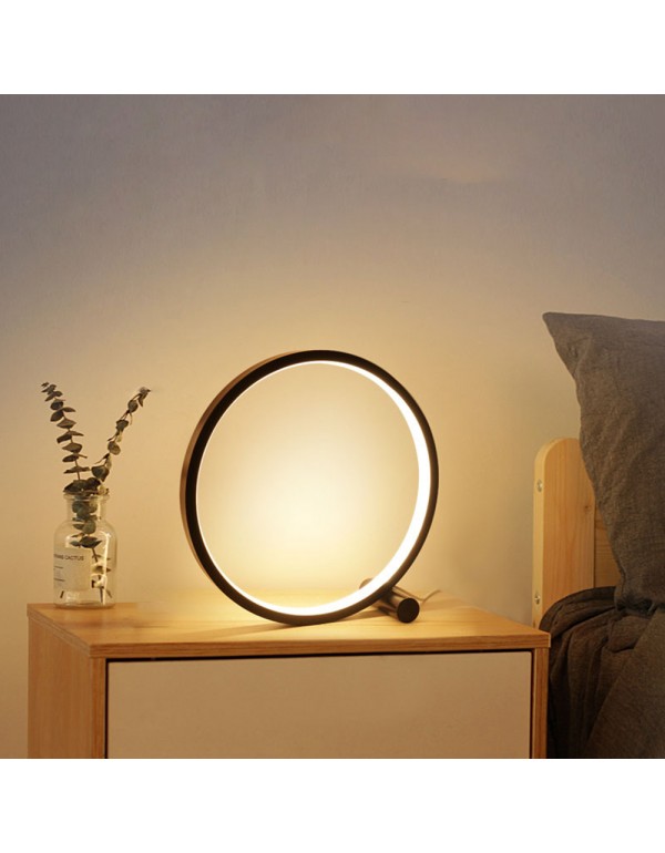 LED Table Lamp For Bedroom Circular Acrylic Desk Lamp For Living Room Black/White Dimmable Bedside Lamp Round Night Light