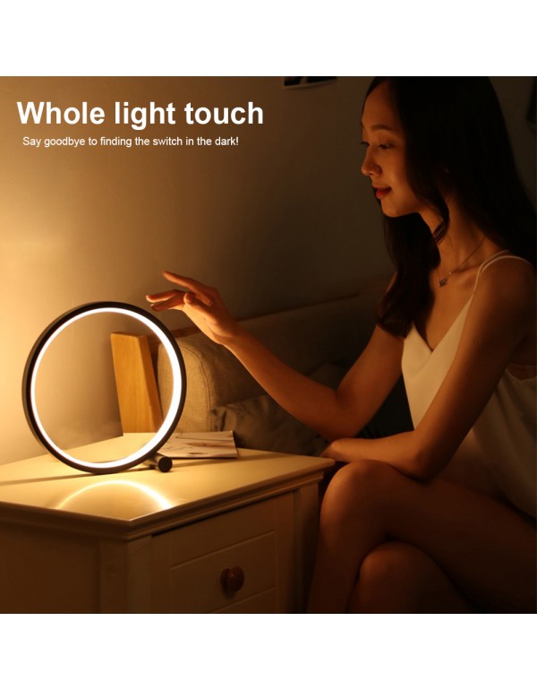 LED Table Lamp For Bedroom Circular Acrylic Desk Lamp For Living Room Black/White Dimmable Bedside Lamp Round Night Light