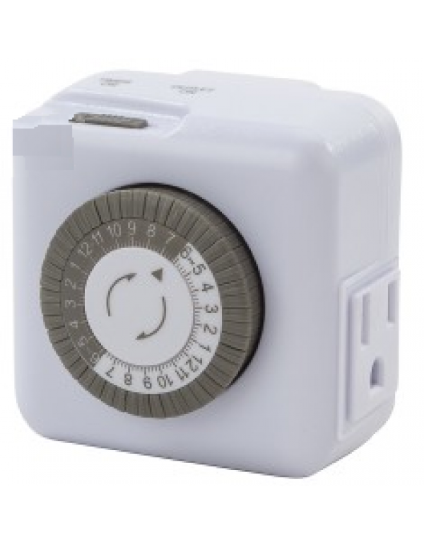 422A - 24 Hour Plug-In Mechanical Timer - One Grounded Outlet - 125V Indoor