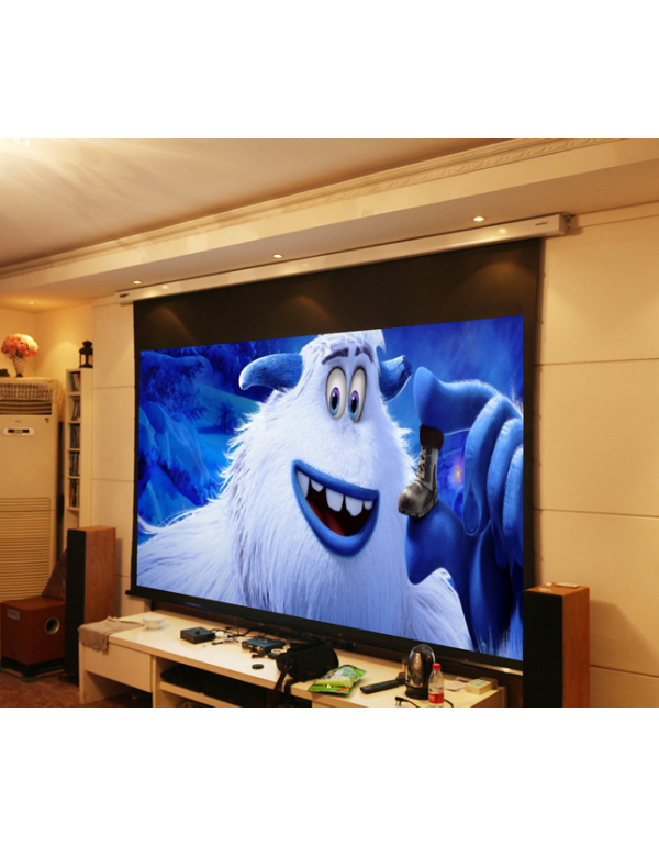 Screen of projector 84 inch electric projector screen 16:9 screen wall hanging screen household HD screen projection screen glass fiber cable screen he03